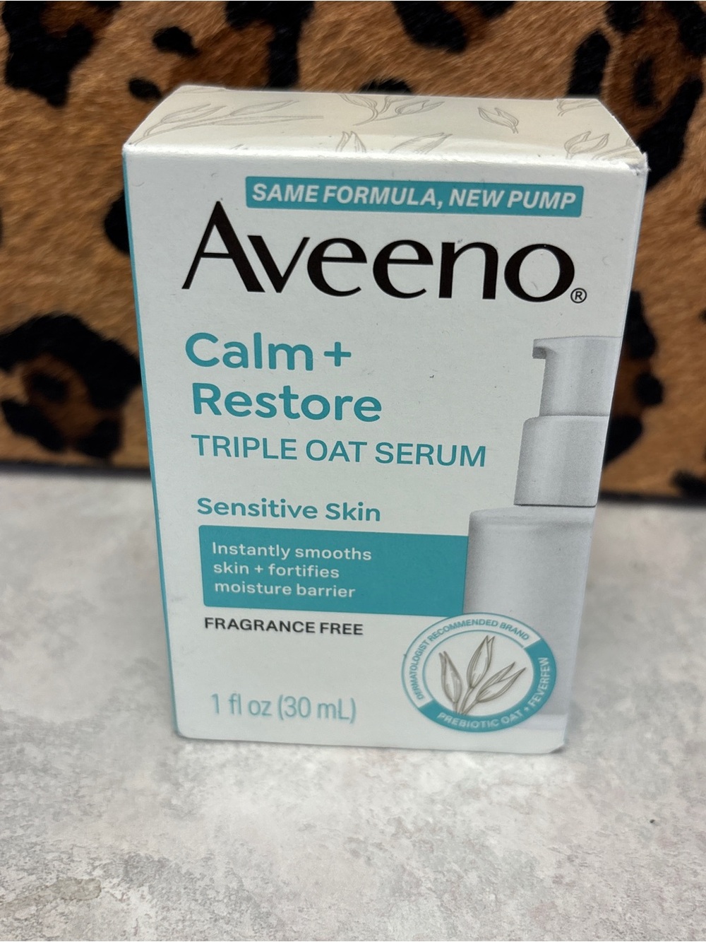 Aveeno Calm + Restore Triple Oat Serum 1oz Sensitive Skin Fragrance Free - NEW